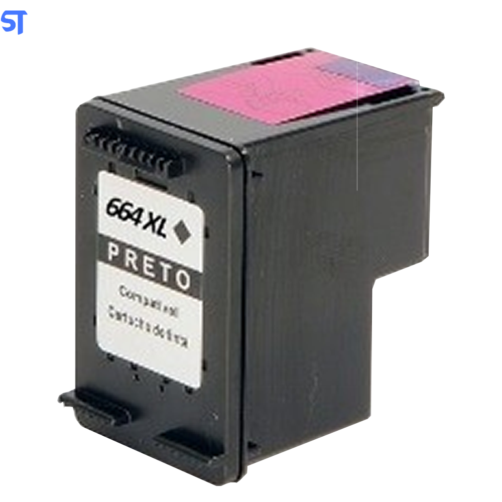 Cartucho HP 664XL Preto Original (F6V31AB) Para HP Deskjet 2136, 2676, 3776, 5076, 5276