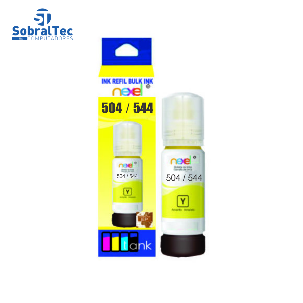 Tinta Refil Bulk Ink Compativel Epson Corante 70Ml Amarelo - 504/544 Nexel Para Ecotank L3150 / L3110 / L5190 / L3250