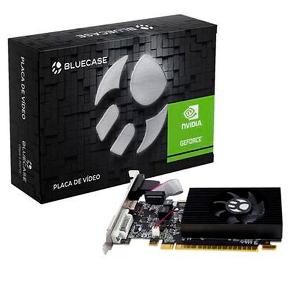 Placa de Vídeo GPU GT 730 2GB DDR3 128 BITS Bluecase, BOX, DVI, HDMI, VGA, Low Profile - Pn BP-GT730-2GD3DBX