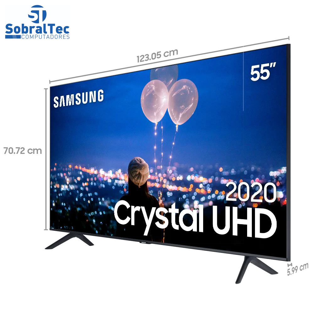 Smart TV Crystal UHD 4K LED 55” Samsung - 55TU8000 Wi-Fi Bluetooth HDR 3 HDMI 2 USB