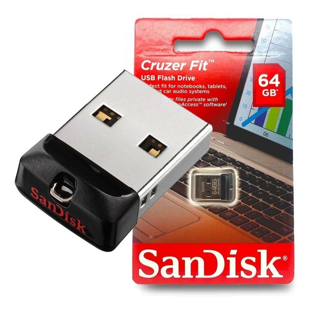 Pen Drive Nano 64 GB Sandisk Cruzer Fit Usb Flash Drive
