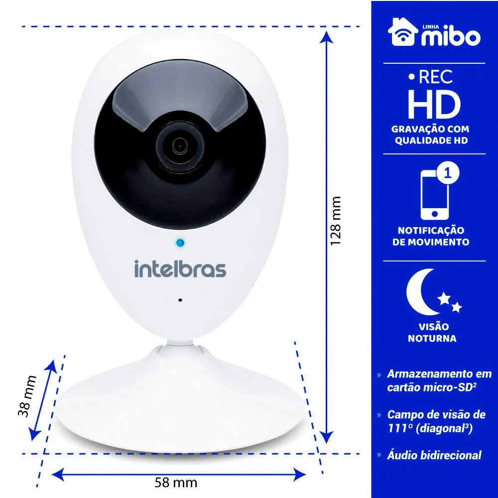 Camera de Segurança Wi-Fi HD iC3 Linha Mibo Intelbras