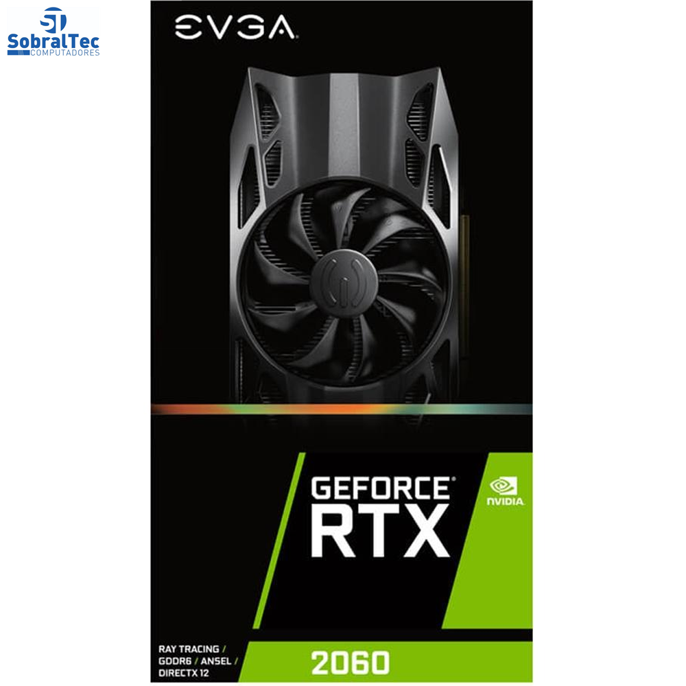 Placa de Vídeo EVGA NVIDIA GeForce RTX 2060 Gaming, 6GB GDDR6 - 06G-P4-2060-KR