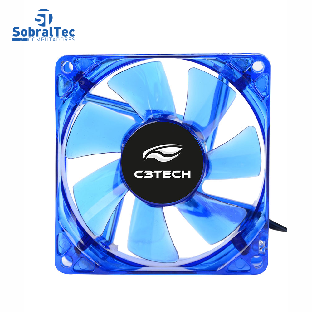 Cooler Fan Azul Storm 8Cm LED C3Tech F7-L50BL