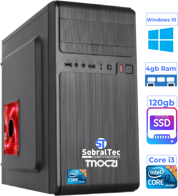 Computador Core i3 4150- HD SSD 128GB - Memória 4GB Tecaldo e Mouse e Som Gab C3
