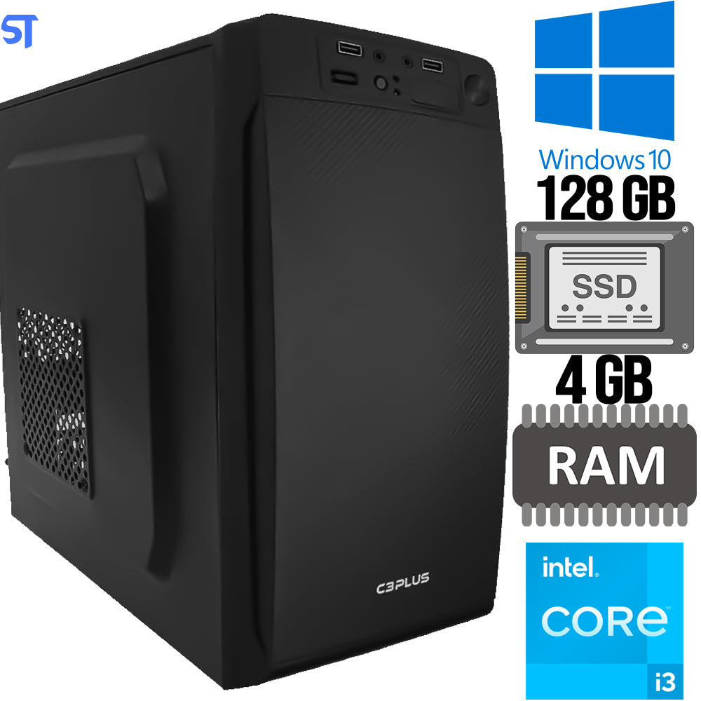Computador Core i3-3240 HD SSD 128GB Memória Ram 4GB Wovibo Gabinete C3Tec Com Monitor 18,5 Teclado e Mouse