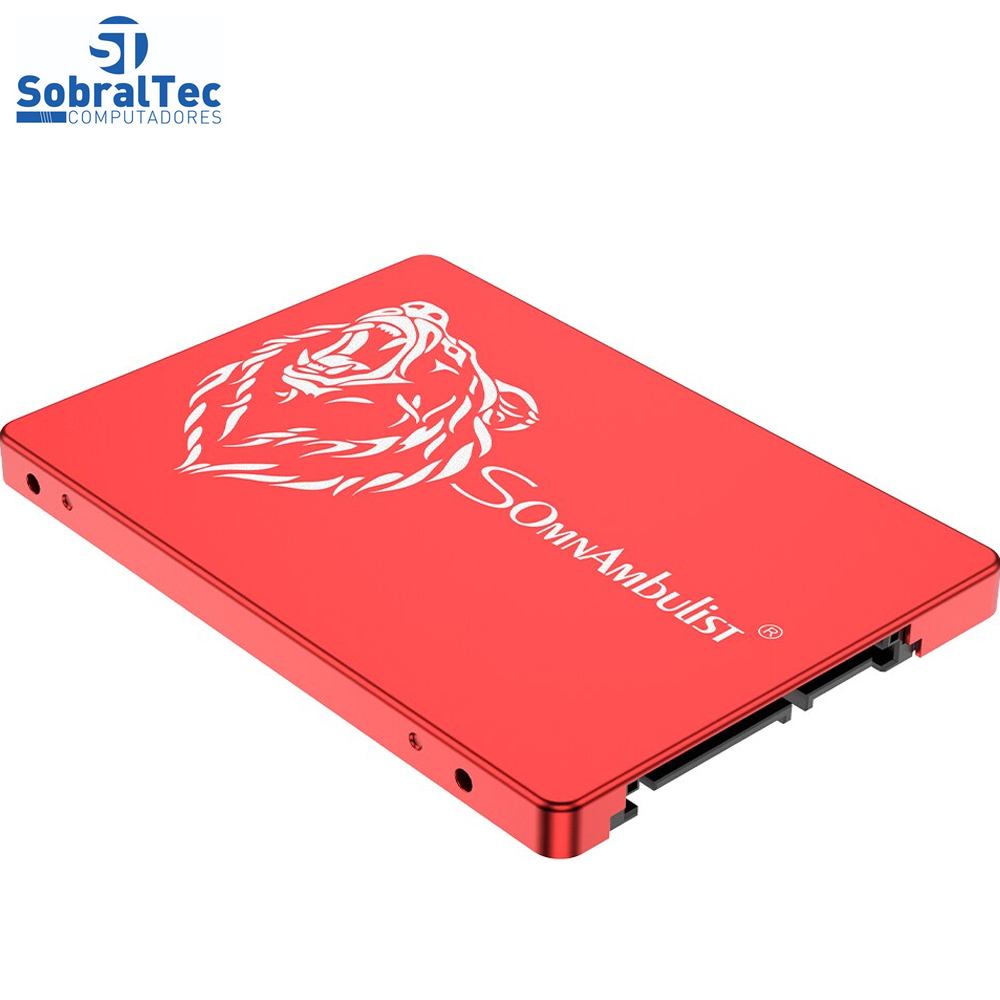 HD SSD 120gb 500Mb/s Para Leitura 390Mb/s Para Gravação Somnambulist- Vermelho