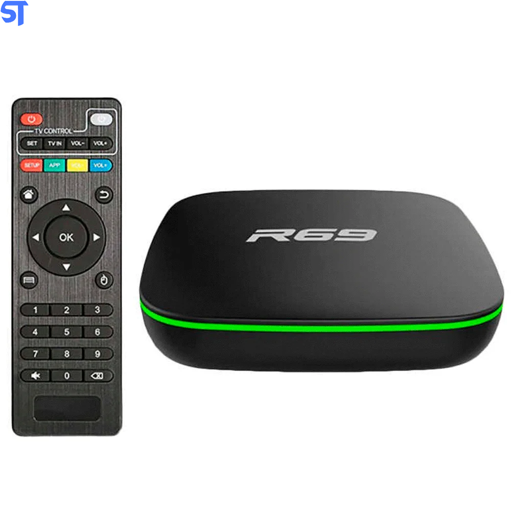 Receptor TV Box Smart R69 5G/ 8K/ 128GB/ Memória RAM 16GB / Android10.1 - Preto