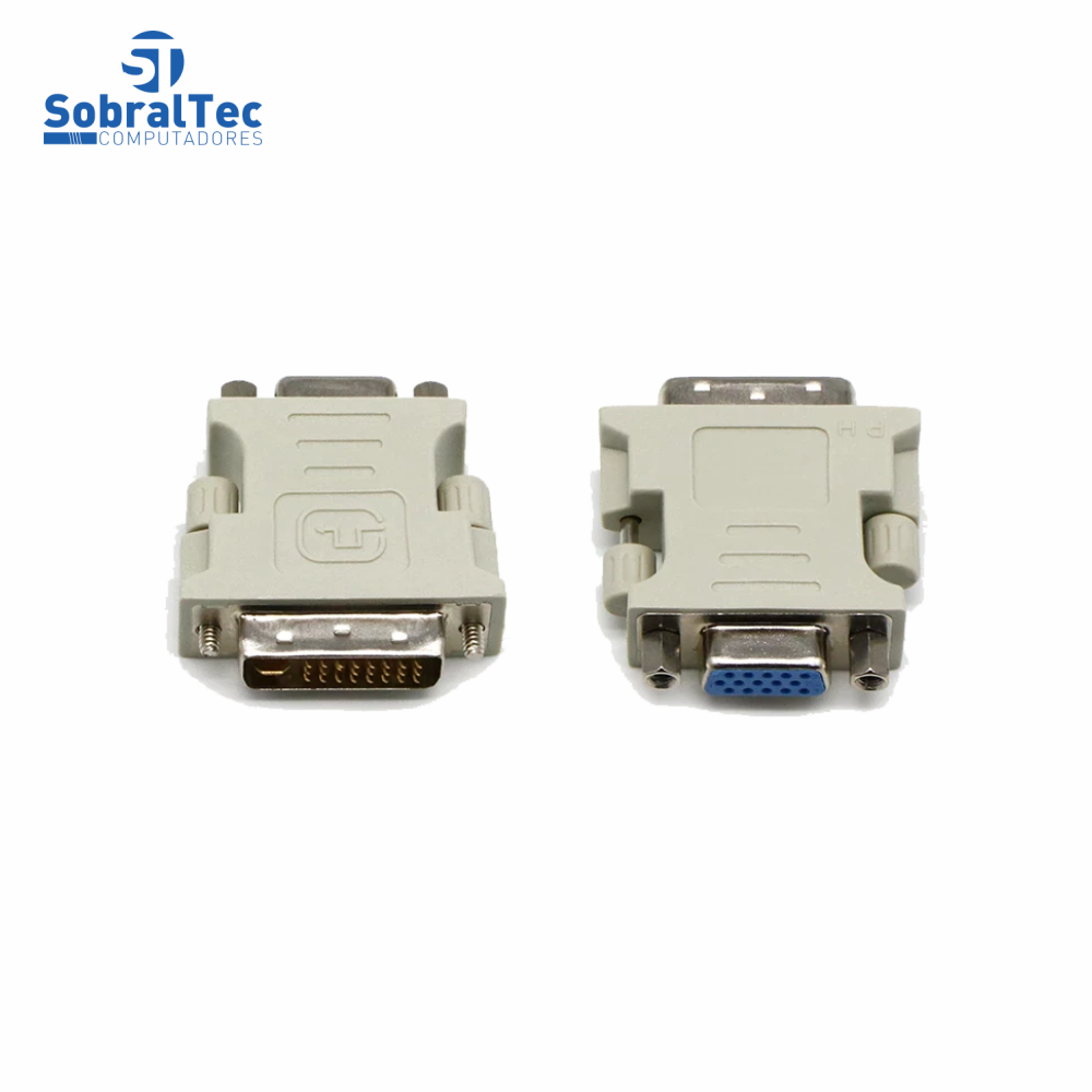 Adaptador Conversor DVI-I 24+5 Macho x VGA Fêmea Para Pc, Notebook, Placas De Vídeo