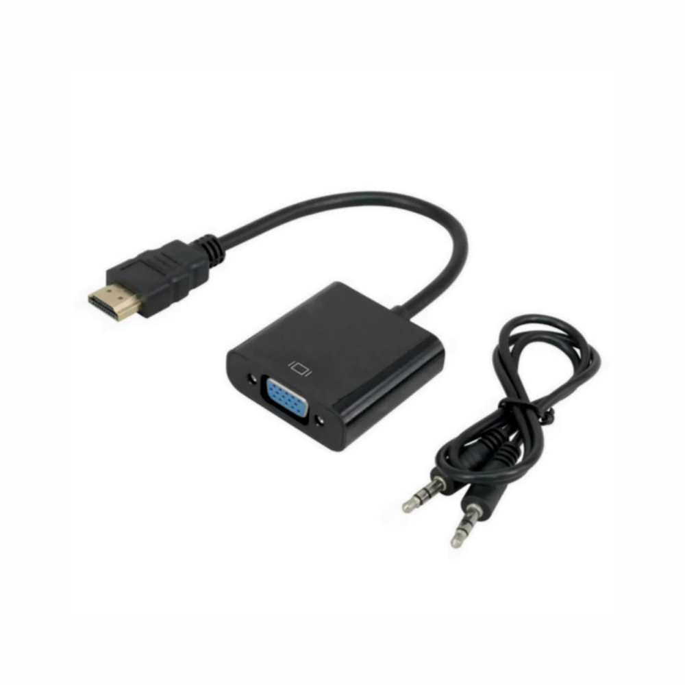 Conversor HDMI Macho para VGA Femea Com Cabo  para XBOX 360 PS4 3.5mm aux Com Cabo de Áudio