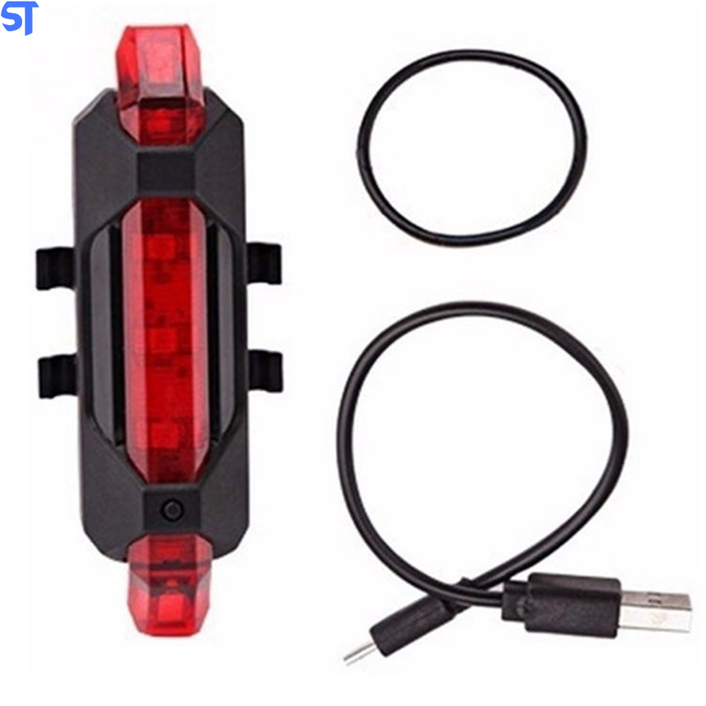 Lanterna Sinalizadora Traseira Para Bicicleta  Led Vermelho Recarregável USB- BS-216