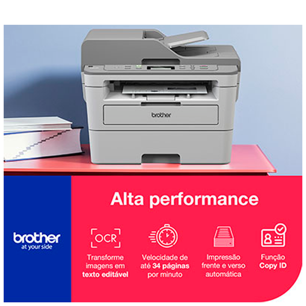 Multifuncional Brother Laser, Mono, Wi-Fi, 110V - DCP-B7535DW