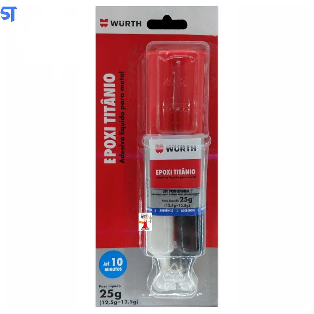 Cola Epoxi Titanium Adesivo Cola Metal Ferro E Aço Wurth 25g