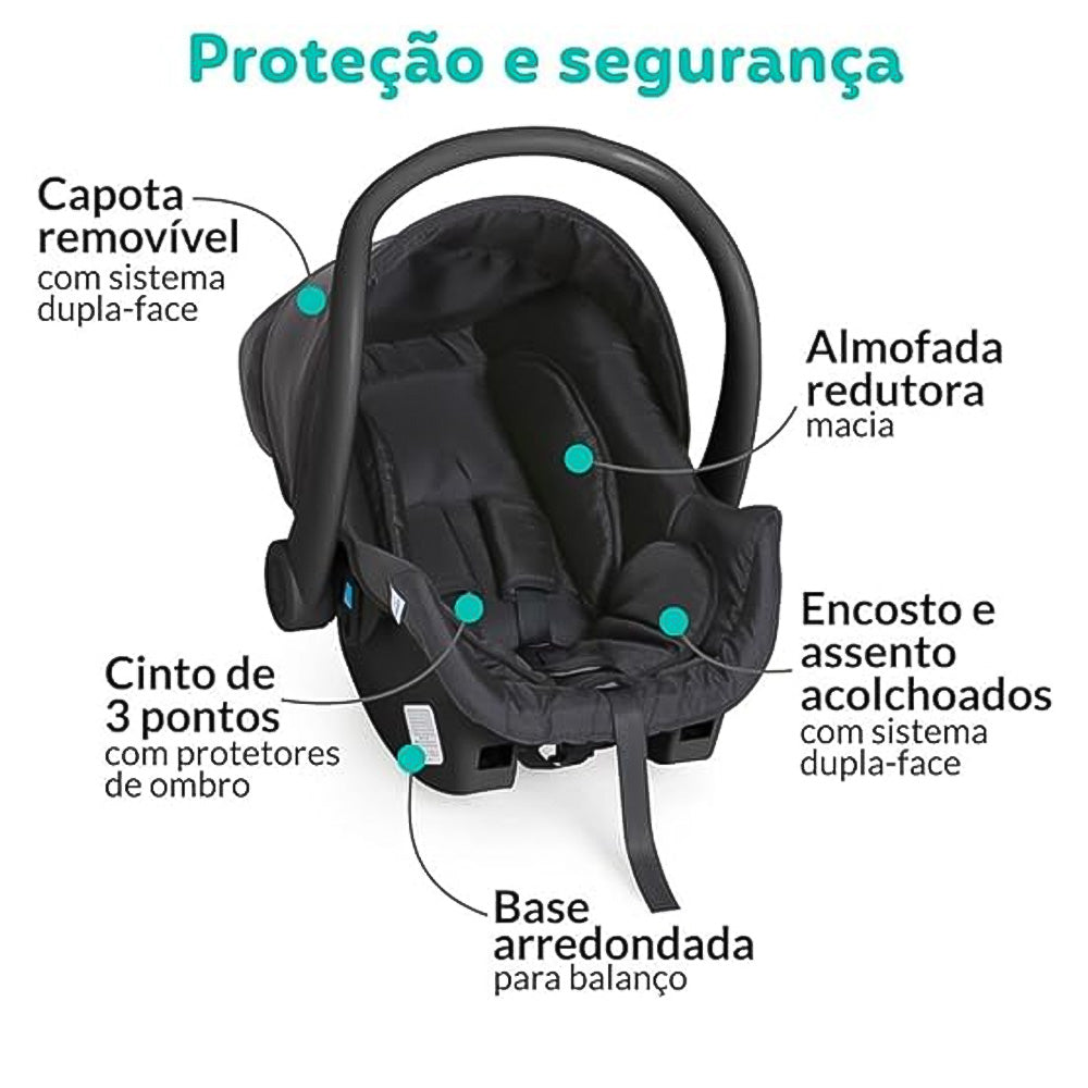 Bebê Conforto Galzerano Dispositivo de Retenção Preto  0-13 kg