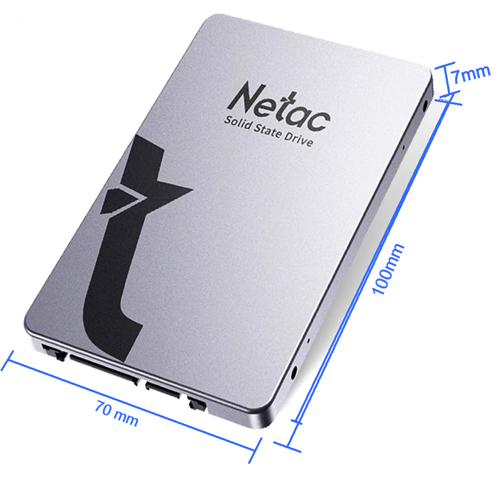 HD SSD Netac 1TB 2.5`SataIII 560Mbps de Leitura 520Mbps de Gravação - 3D Nand - Em Aluminio