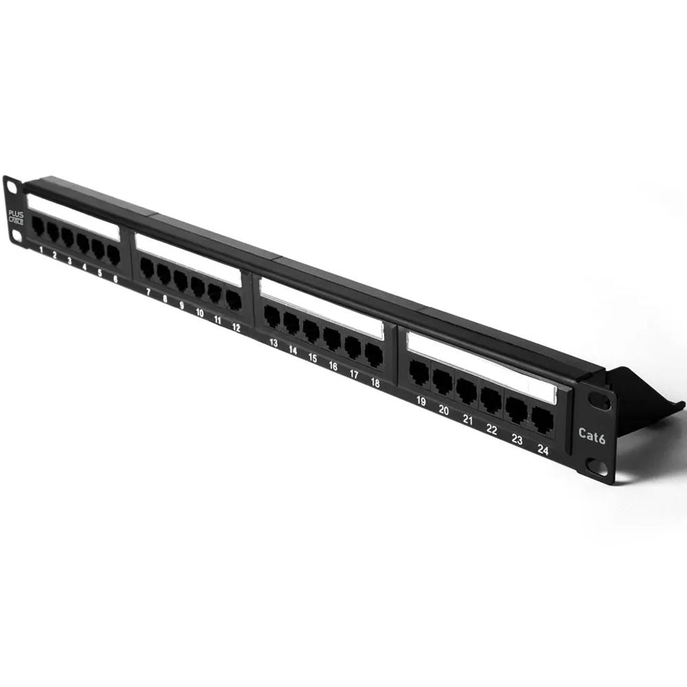 Patch Panel 24 Portas CAT6 Sem Guia LA-P624 PlusCable Preto