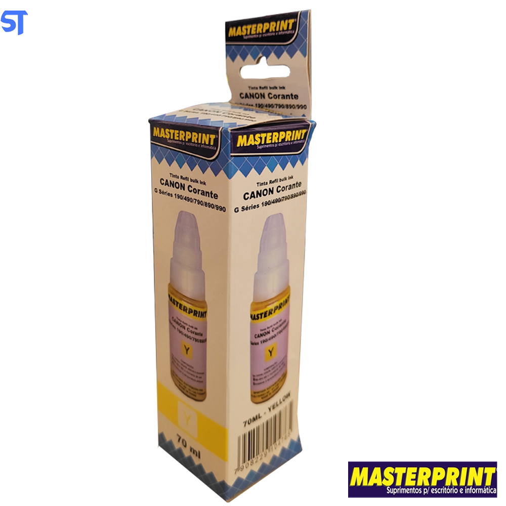 Refil de Tinta Compatível Canon Bulk Ink G Corante Amarelo Yelow Y 70ML MasterPrint