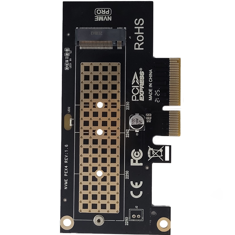 Placa Pcie Express 3.0  x4 x8 x16 Adaptador Para SSD M.2 NVME - JEYI