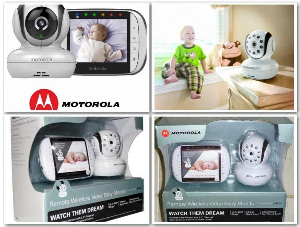 Babá Eletrônica Mbp-36S - Tela 3,5” Visão Noturna -Giratória- Motorola