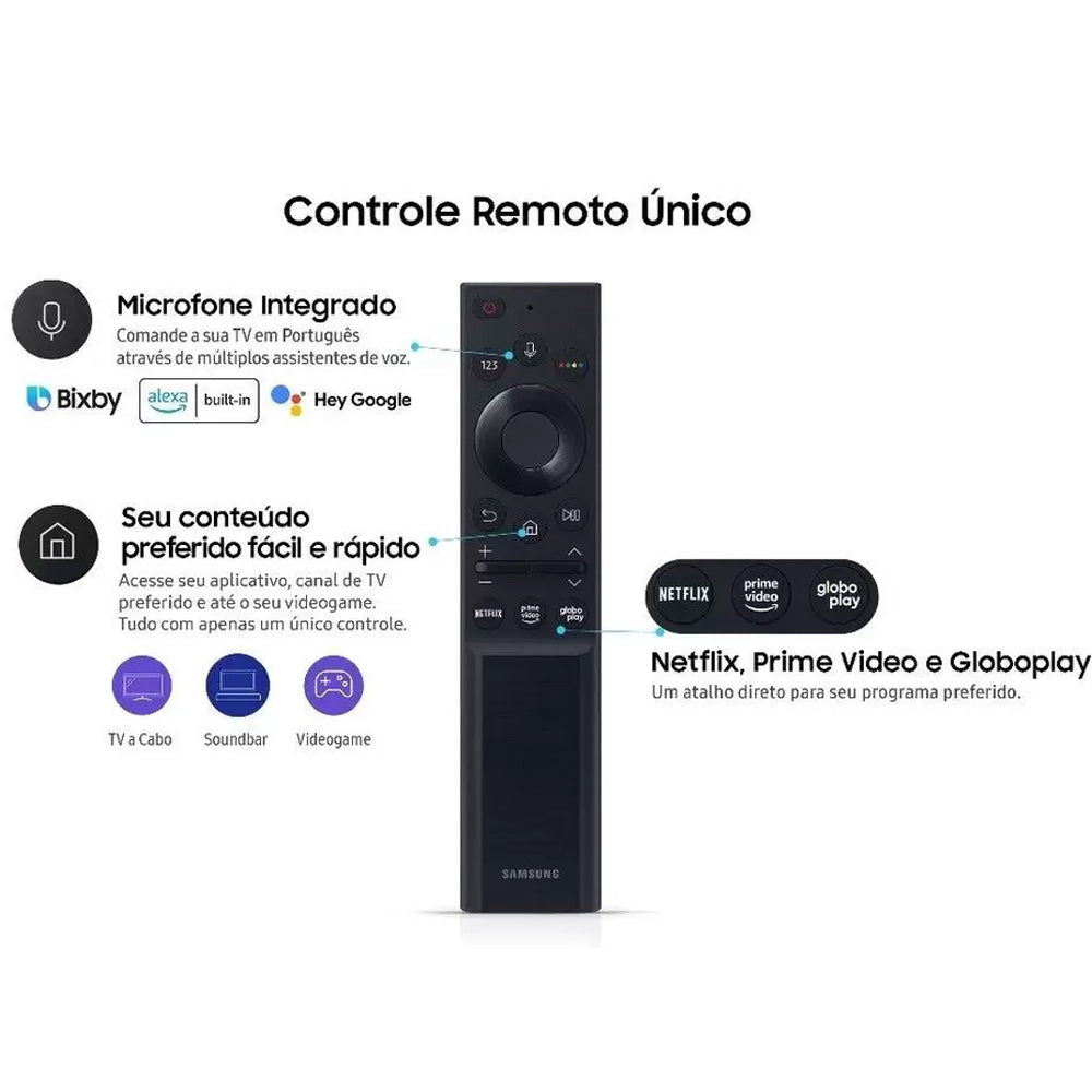 Smart TV 60" UHD 4K Samsung 60AU7700, Processador Crystal 4K, Tela sem limites, Visual Livre de Cabos, Alexa built in, C