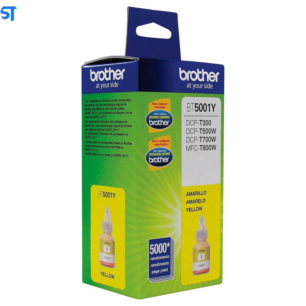 Garrafa de Tinta Brother BT5001Y Amarela 5.000 Paginas para HL 74000DW DCP T220 T300 T310 T420W T500W T510W T520W T700W
