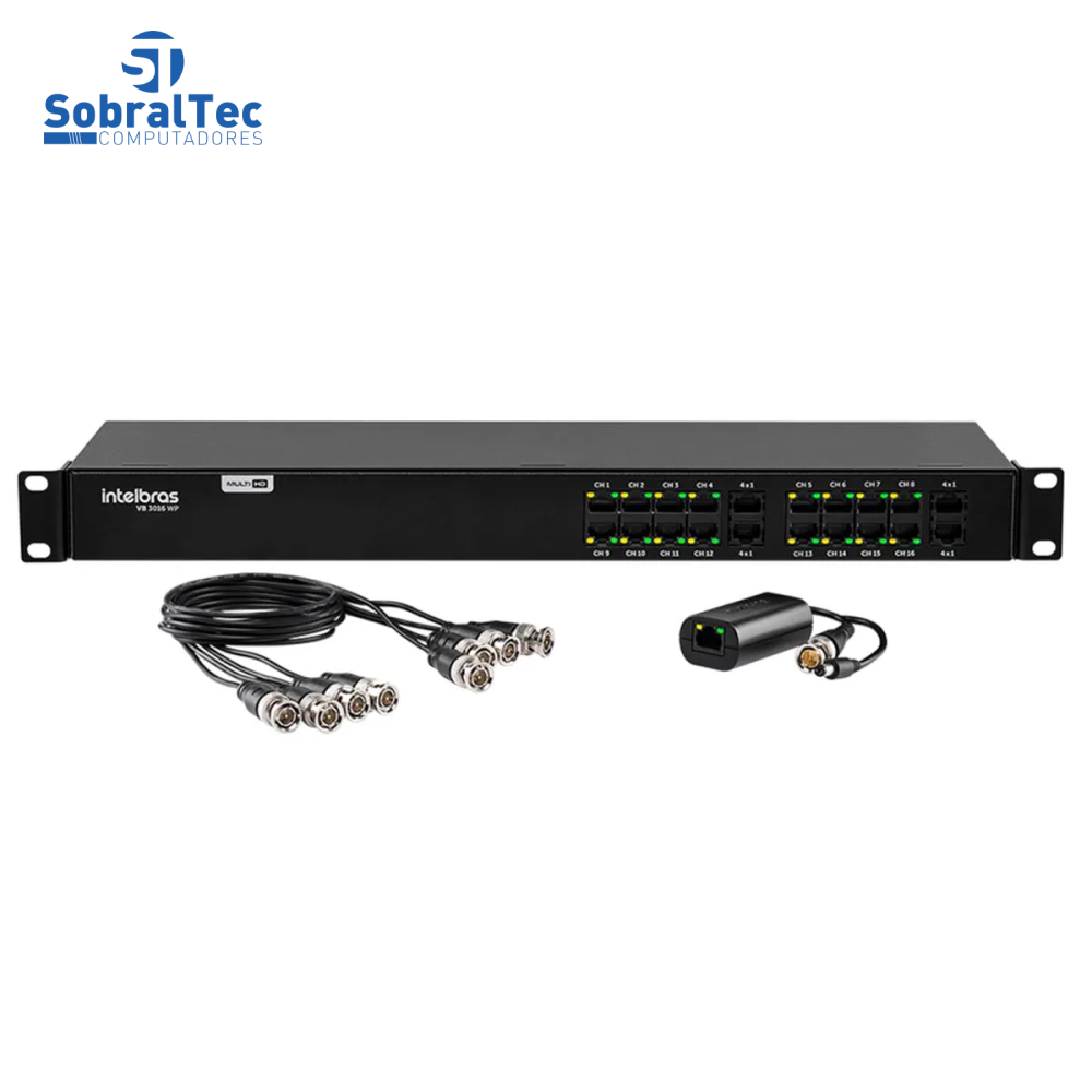 Power Conversor Video Balun 16ch Vb 3016 Wp Fullhd Intelbras