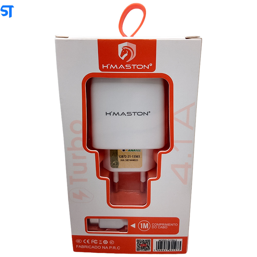 Carregador H'maston Charger Tipo-C - Duas Entradas Usb - 4.1A 1M - Y50-3