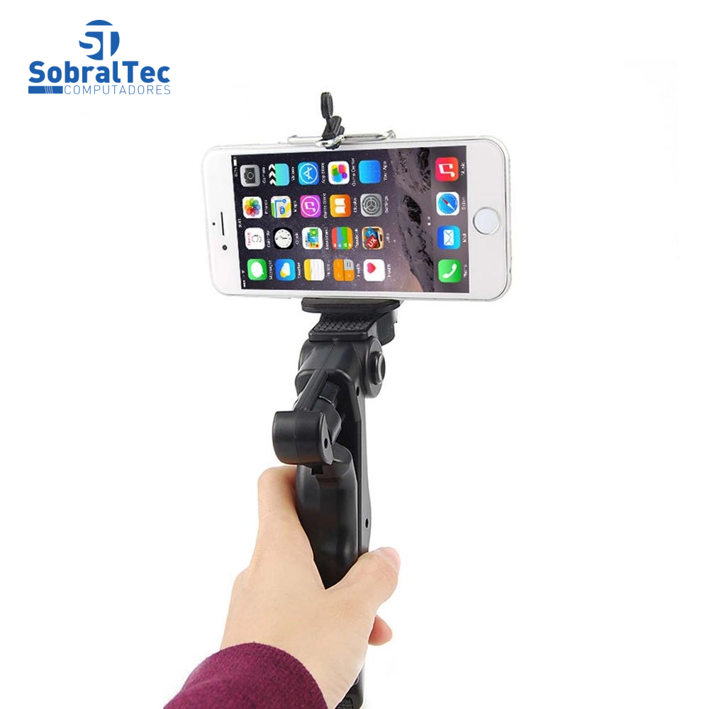 Suporte De Mão e Mini Tripé Ajustável 360 Para Celulares e Câmeras Com Adaptador