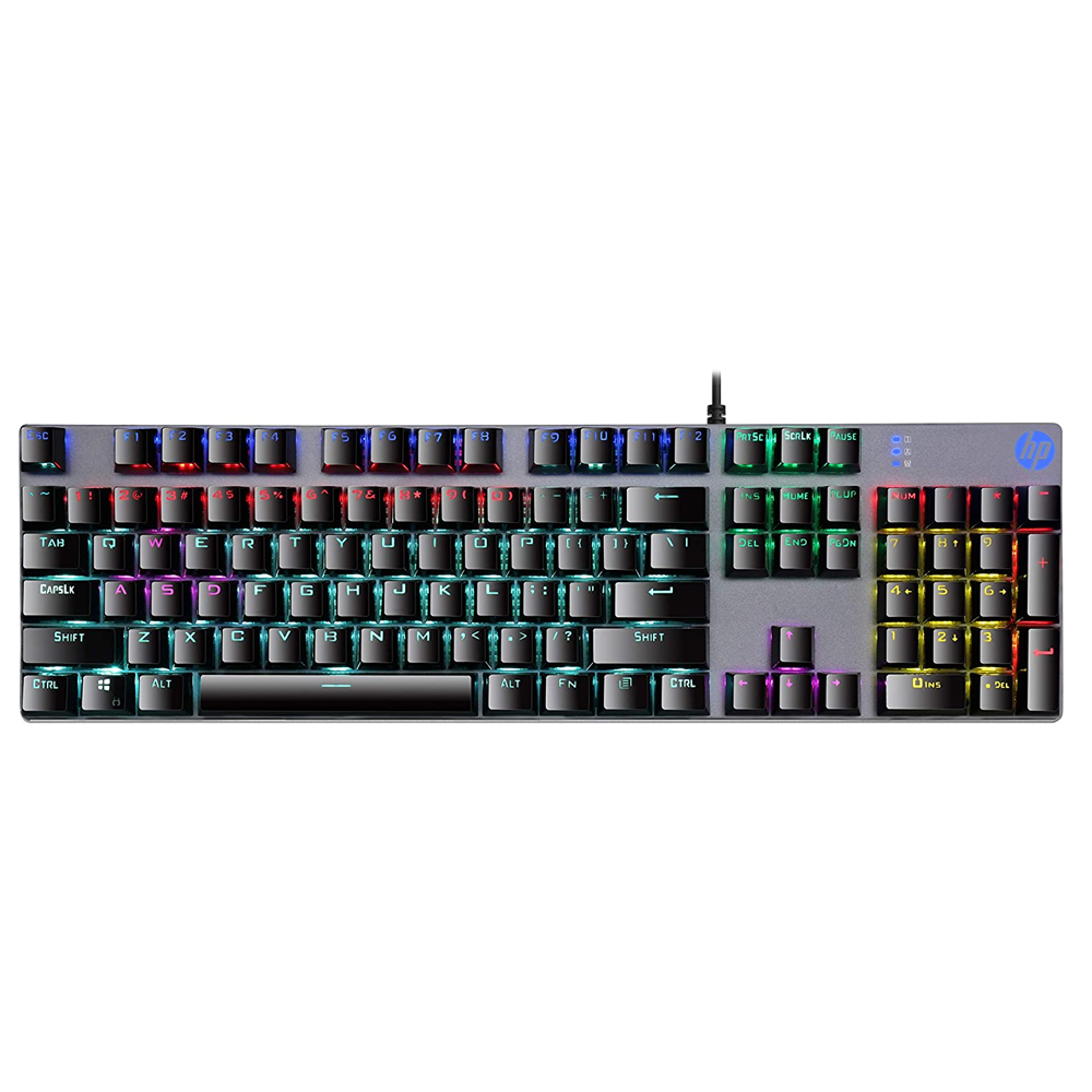 Teclado USB Gamer Mecanico GK400F LED Chumbo HP