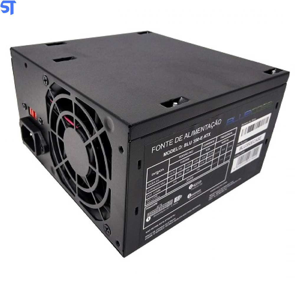 Fonte de Alimentaçao Real 350W (BLU350-E ATX) - Bluecase Com Cabo Com Caixa