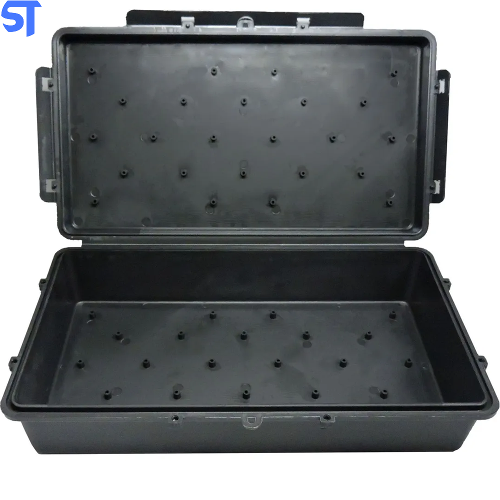 Caixa Hermética Longa Multiuso Vedada Completa Preta 32x16x8cm