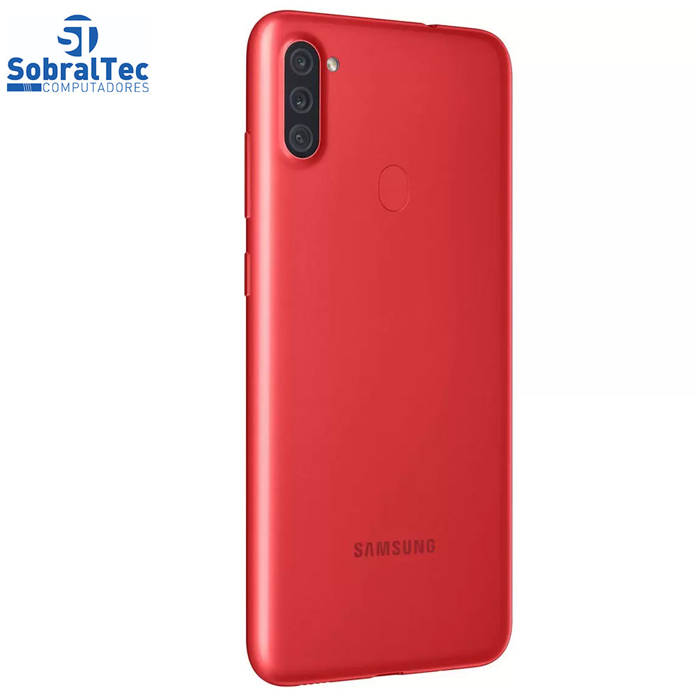 Smartphone Samsung Galaxy A11 Vermelho 64GB - Câmera Tripla+Selfie 8MP Tela 6.4" Leitor de Digital Octa Core Android 10