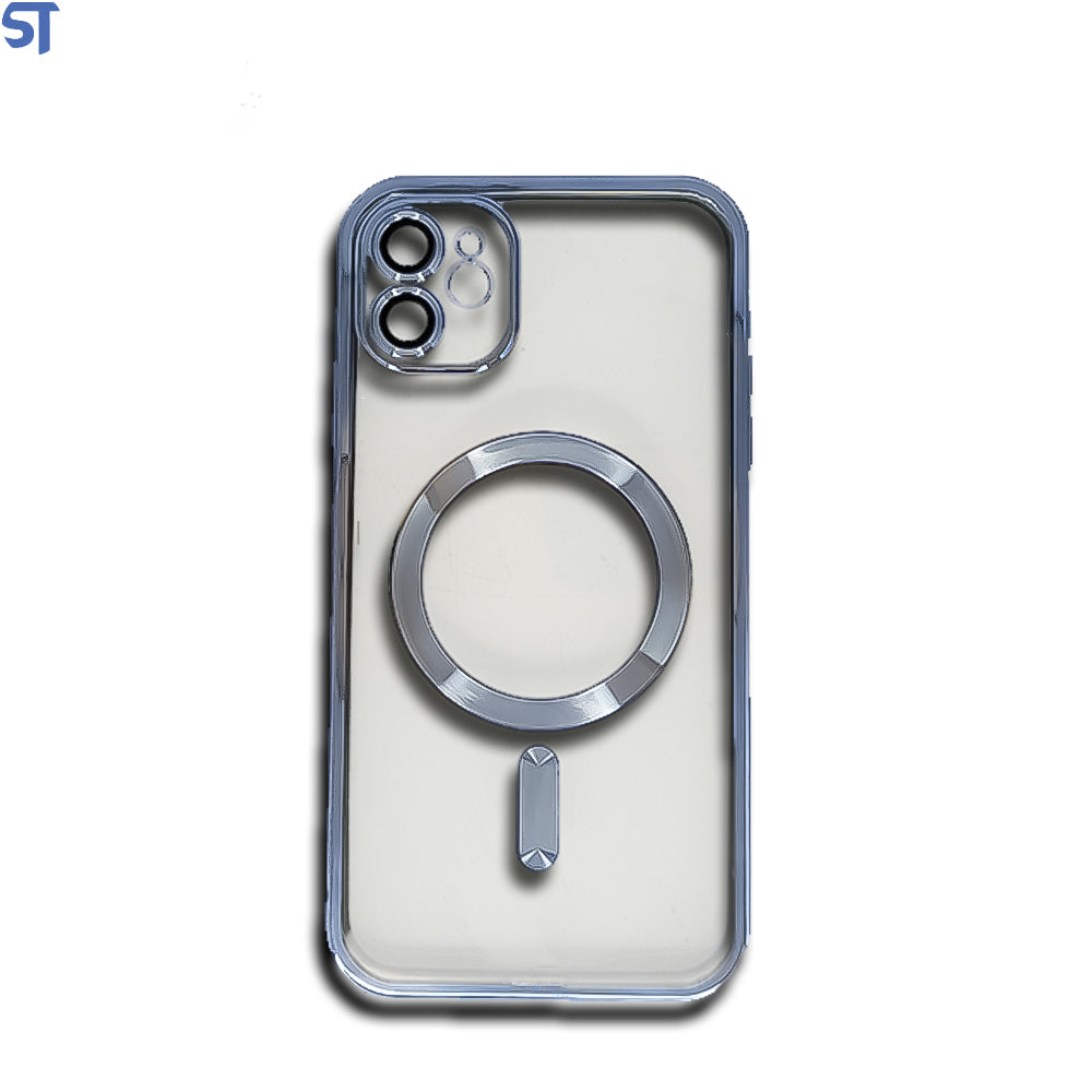 Capa Transparente Com Carregamento Magnetico Para iPhone 11 - Azul Marinho