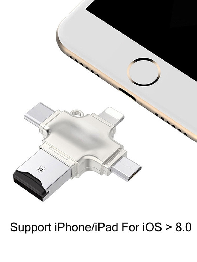 Leitor Cartão Micro SD 4 em 1 OTG Adaptador de Cartão USB 3.0 Para Micro SD para USB Cardreader USB para Adaptador