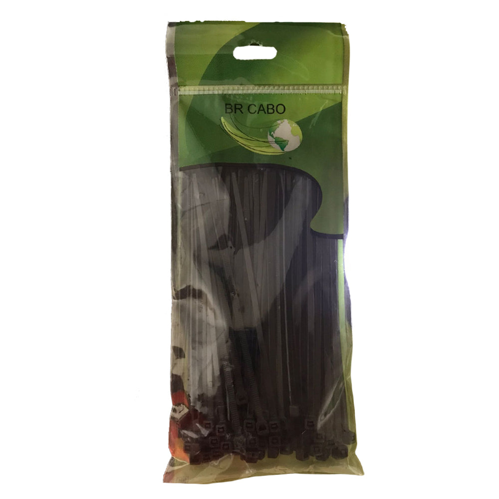 Abraçadeira Nylon 3.6mm 15CM Preto Pacote Com 100Unidades BrCabo