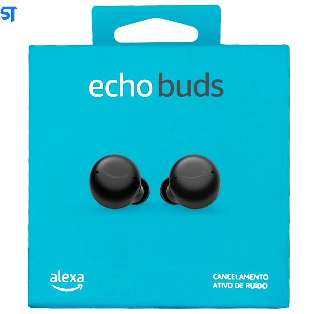 Fone de Ouvido Amazon Echo Buds Cancelamento de Ruído, Alexa, Para iPhone e Android - Preto