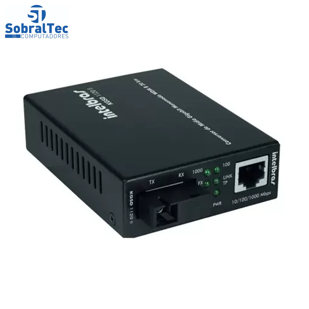 Conversor de Midia Fast Wdm Monomodo 20 km - kfsd 1120 B- Intelbras