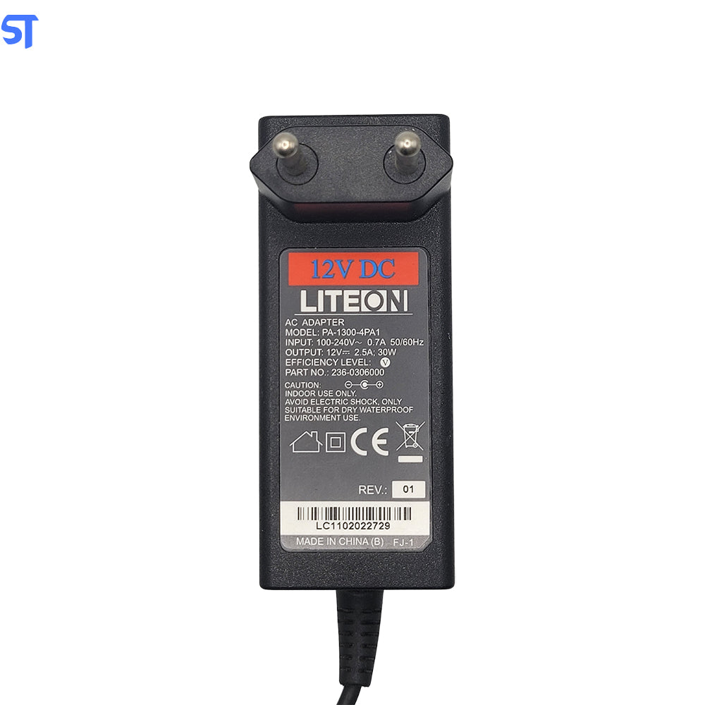 Fonte de Alimentação LiteON 12V 2.5A 30W Pino 5,3mm x 3,2mm Modelo: PA-1300-4PA1