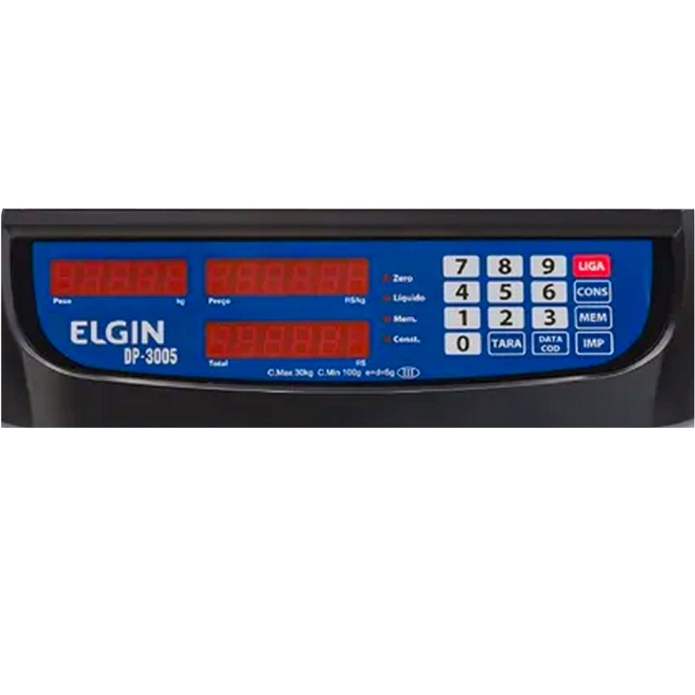 Balanca de Automação DP30 16 Teclas 5g x 30 kg Bivolt, Elgin DP30 PLUS