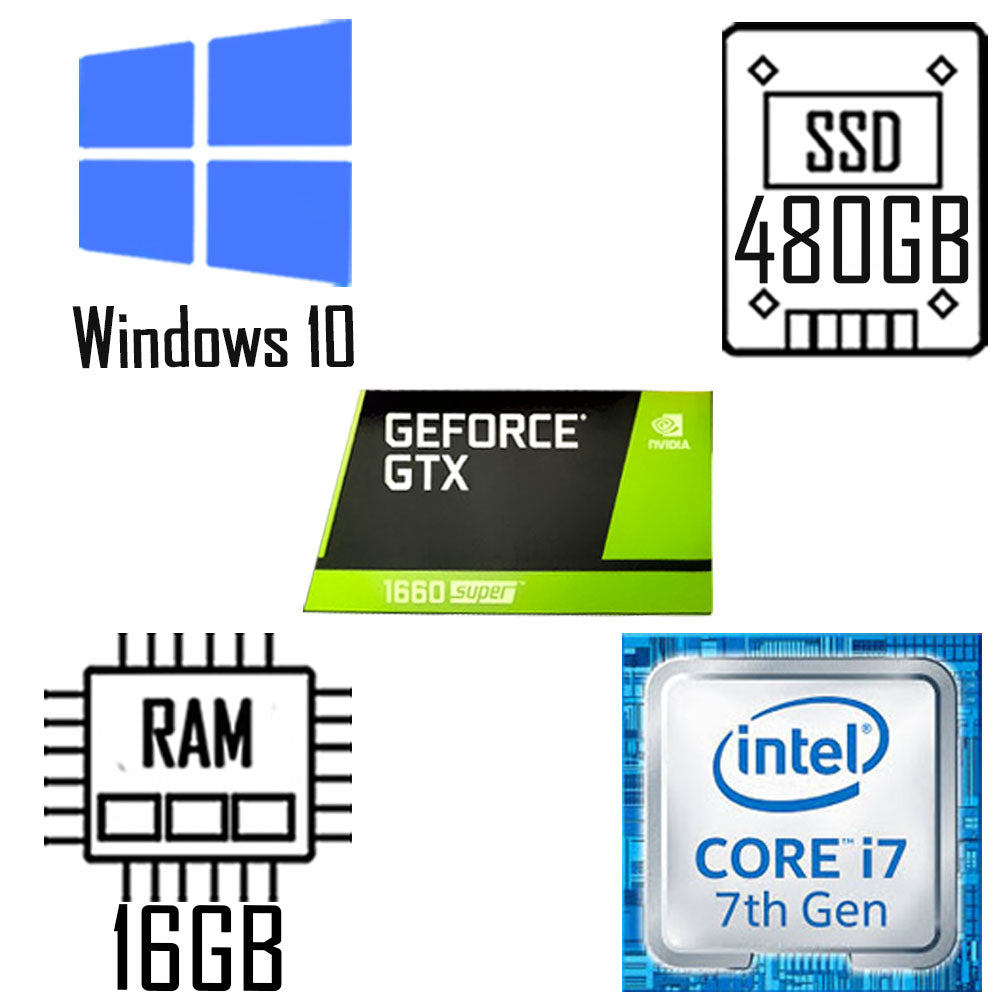 Computador Gamer Intel Core I7 7700 3.60ghz - Memória Ram 16GB-HD SSD 480 - Placa de Vídeo GTX 1660 6GB - Windows 10 Pro