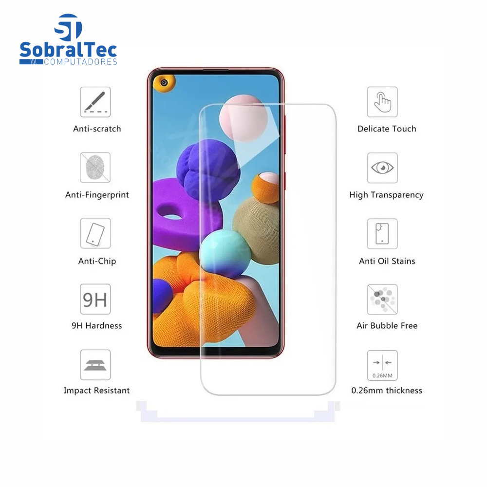 Película De Vidro Temperado Para Celular Samsung Galaxy A21 A21s