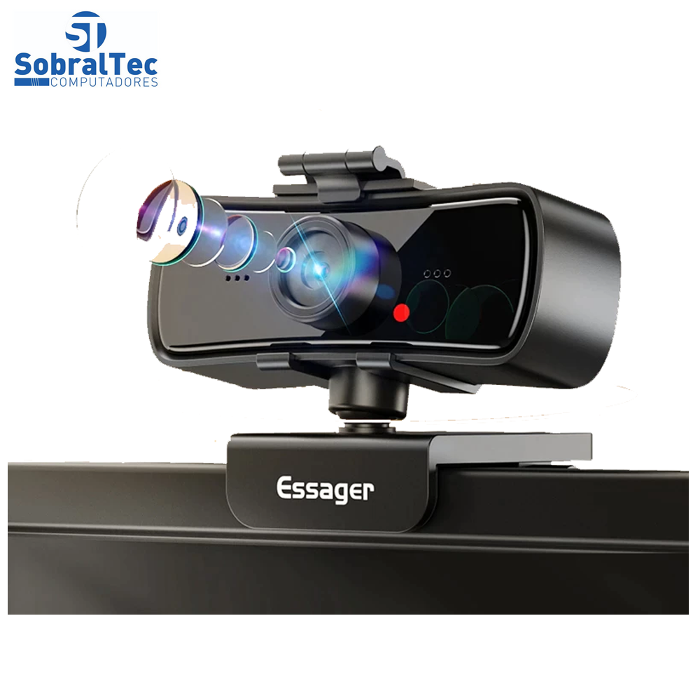 WebCam Prostream Essager 2K 1080p 3D Denosing  Com Microfone