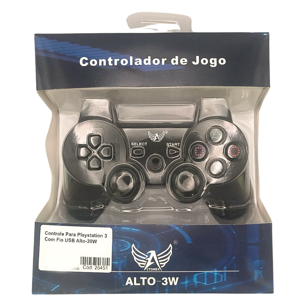 Controle Para Playstation 3 Sem Fio, Incluso Cabo USB, Alto-3W