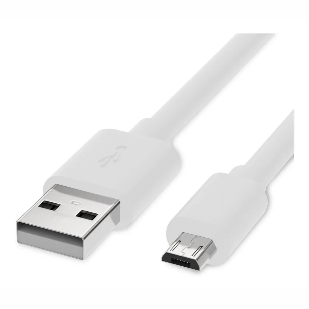 Cabo Usb 3.0 Celular V8 3 Metros Branco 28AWG 80° 30V 1.5A