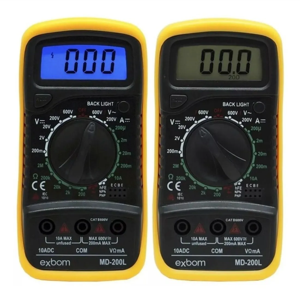 Multímetro Profissional Digital Lcd Capacímetro Aviso Sonoro Exbom MD-200L