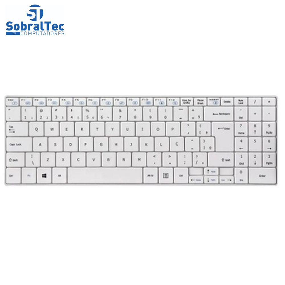 Teclado e Mouse Multilaser Sem Fio 2.4 Ghz Multimídia Slim Usb Branco - TC203