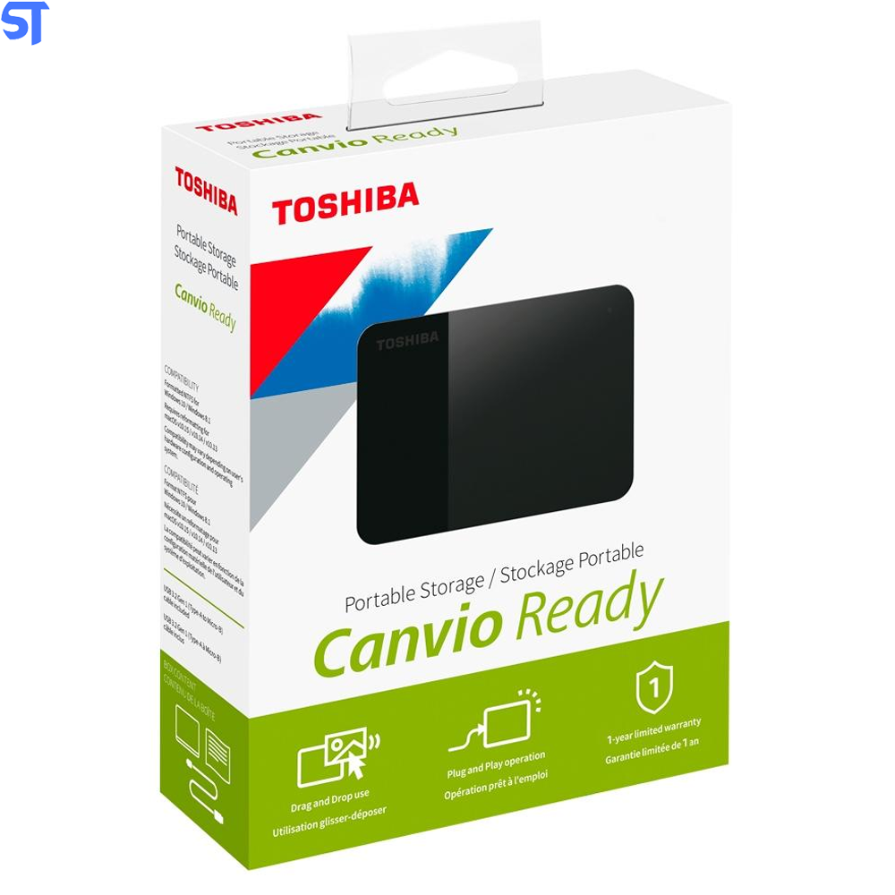 HD Externo Portátil Toshiba Canvio Basics 2TB Preto USB 3.0 - HDTB420XK3AA