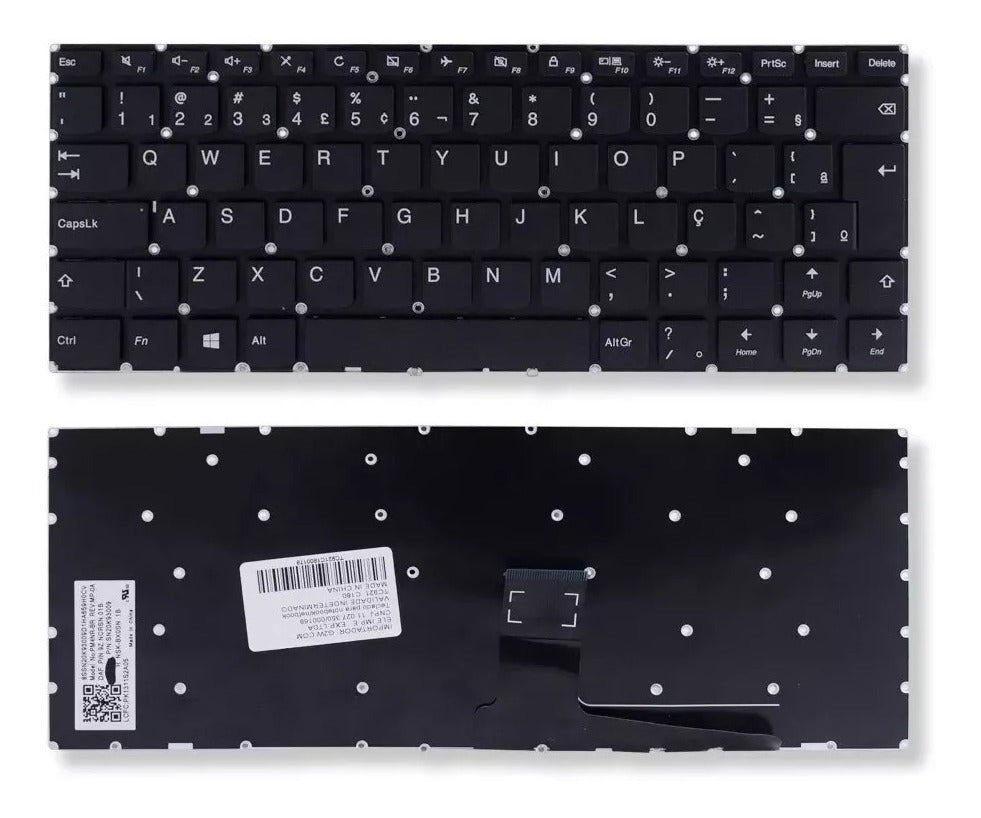 Teclado Notebook Lenovo Ideapad 110-14ibr Part Number PK131191A28 - Preto