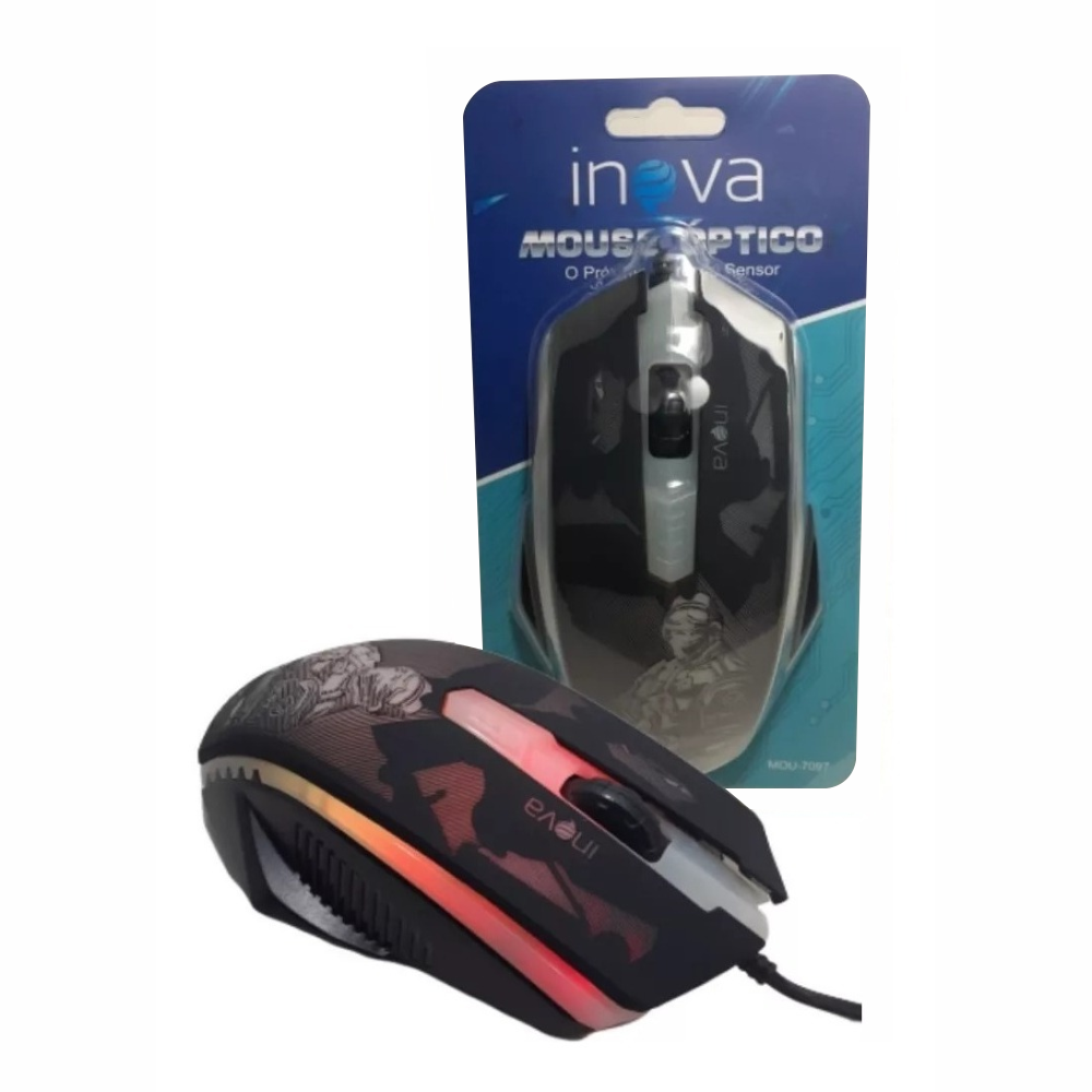 Mouse Óptico Usb 3.0 Inova Mou-7097- Varias Cores