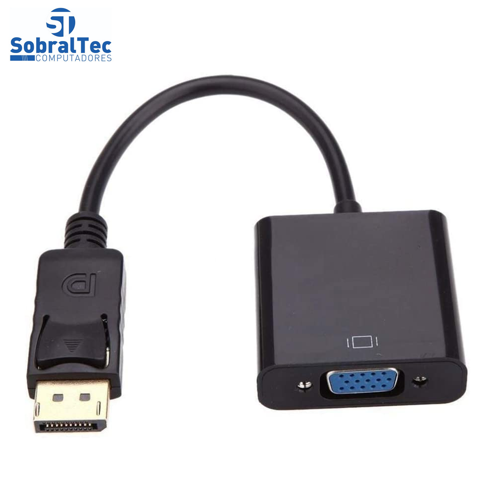 Cabo Conversor DisplayPort Macho Para VGA Fêmea